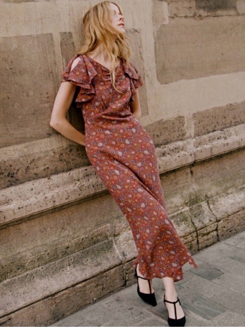 Doen Beatriz Floral Silk Short-Sleeve Maxi Dress XXS
